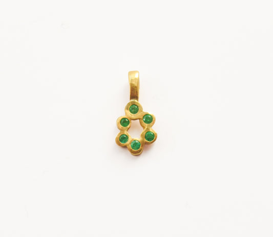 6P gems flat bubble charm (Emerald) / K18