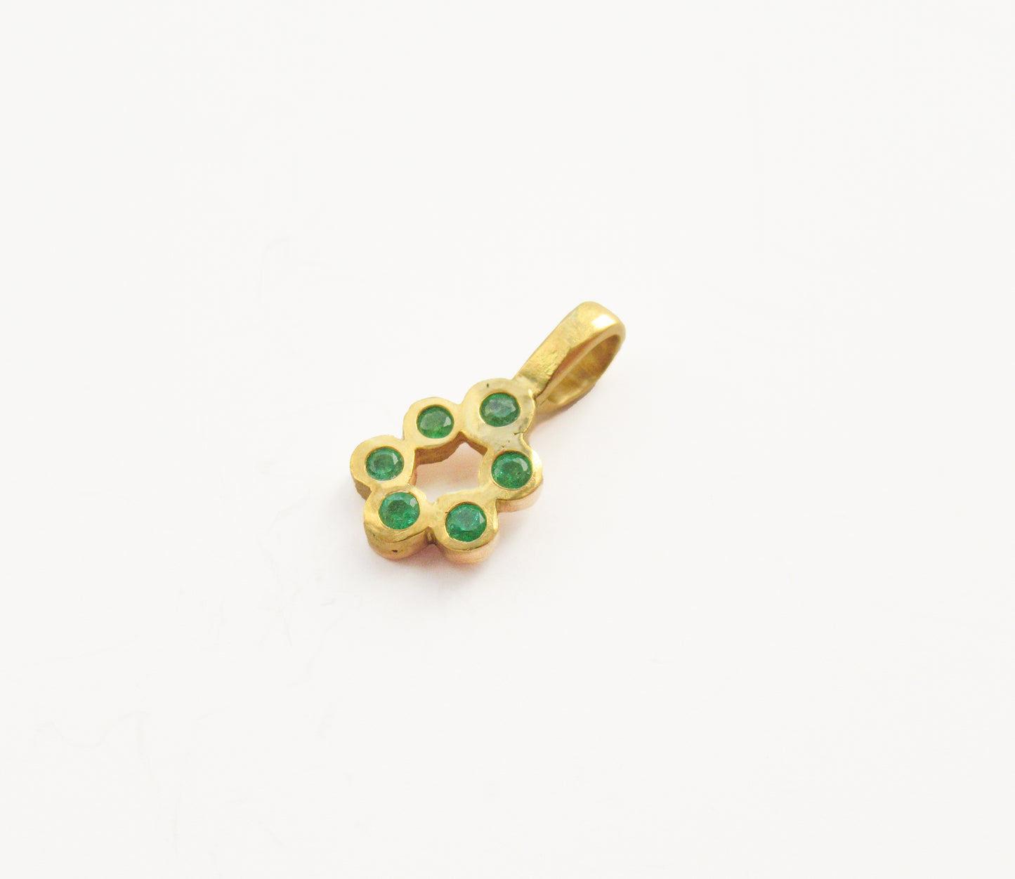 6P gems flat bubble charm (Emerald) / K18