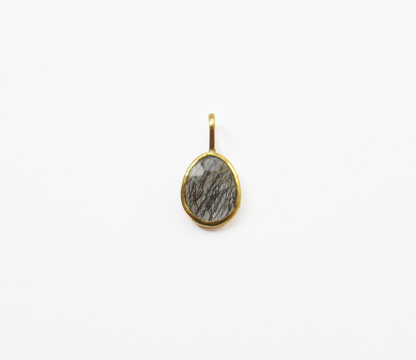 tourmaline quartz charm / K18