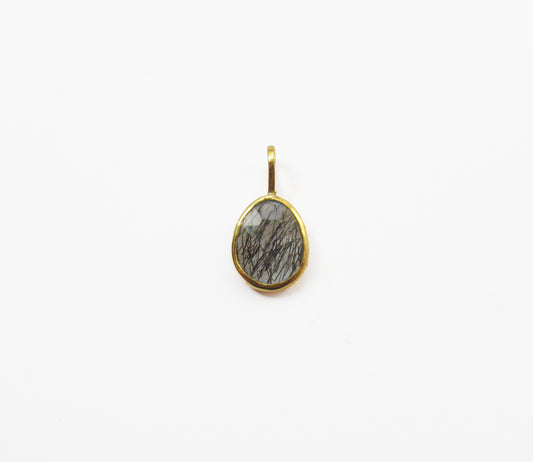 tourmaline quartz charm / K18