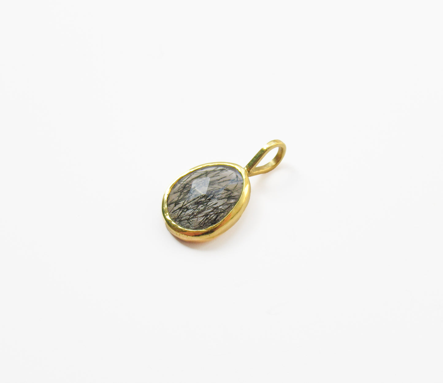 tourmaline quartz charm / K18