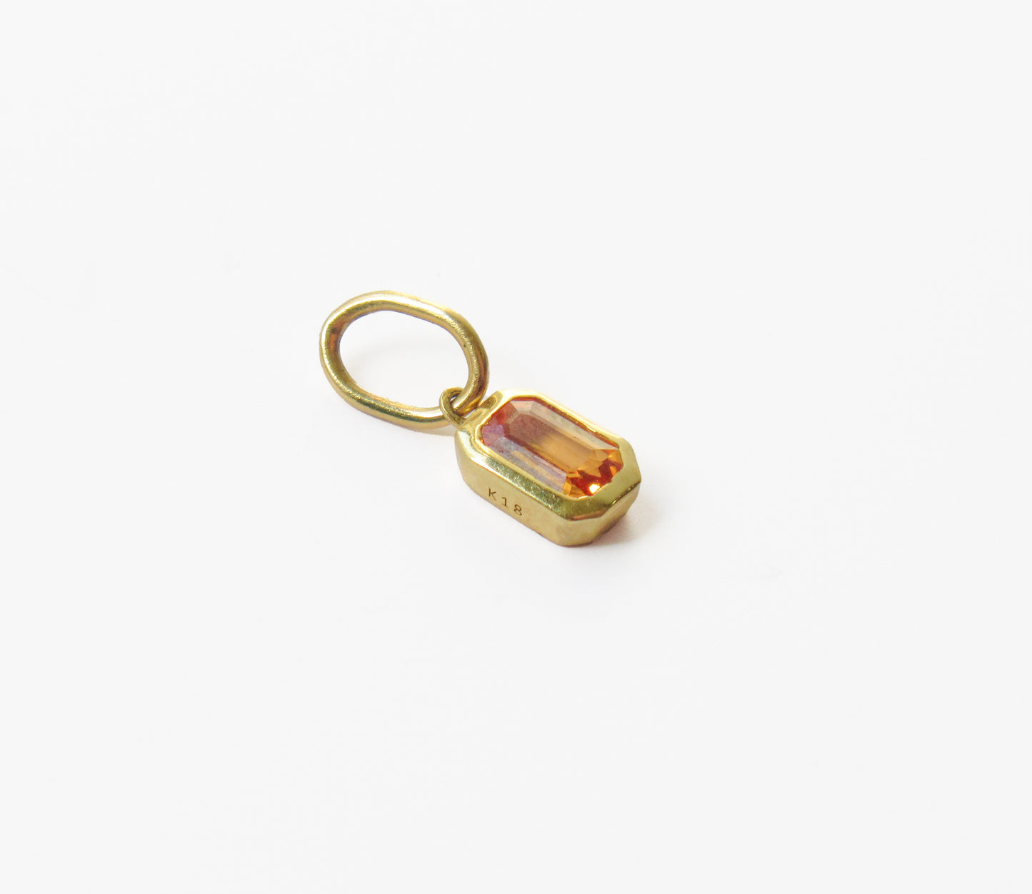 orange sapphire charm / K18