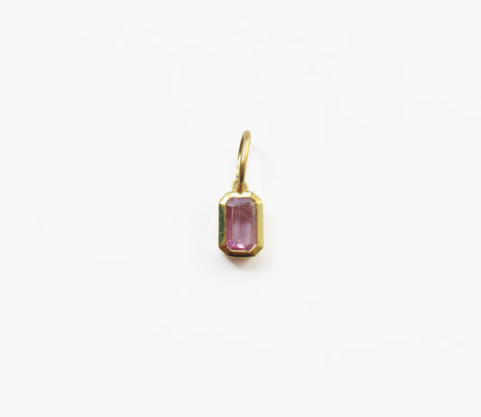 pink sapphire charm / K18