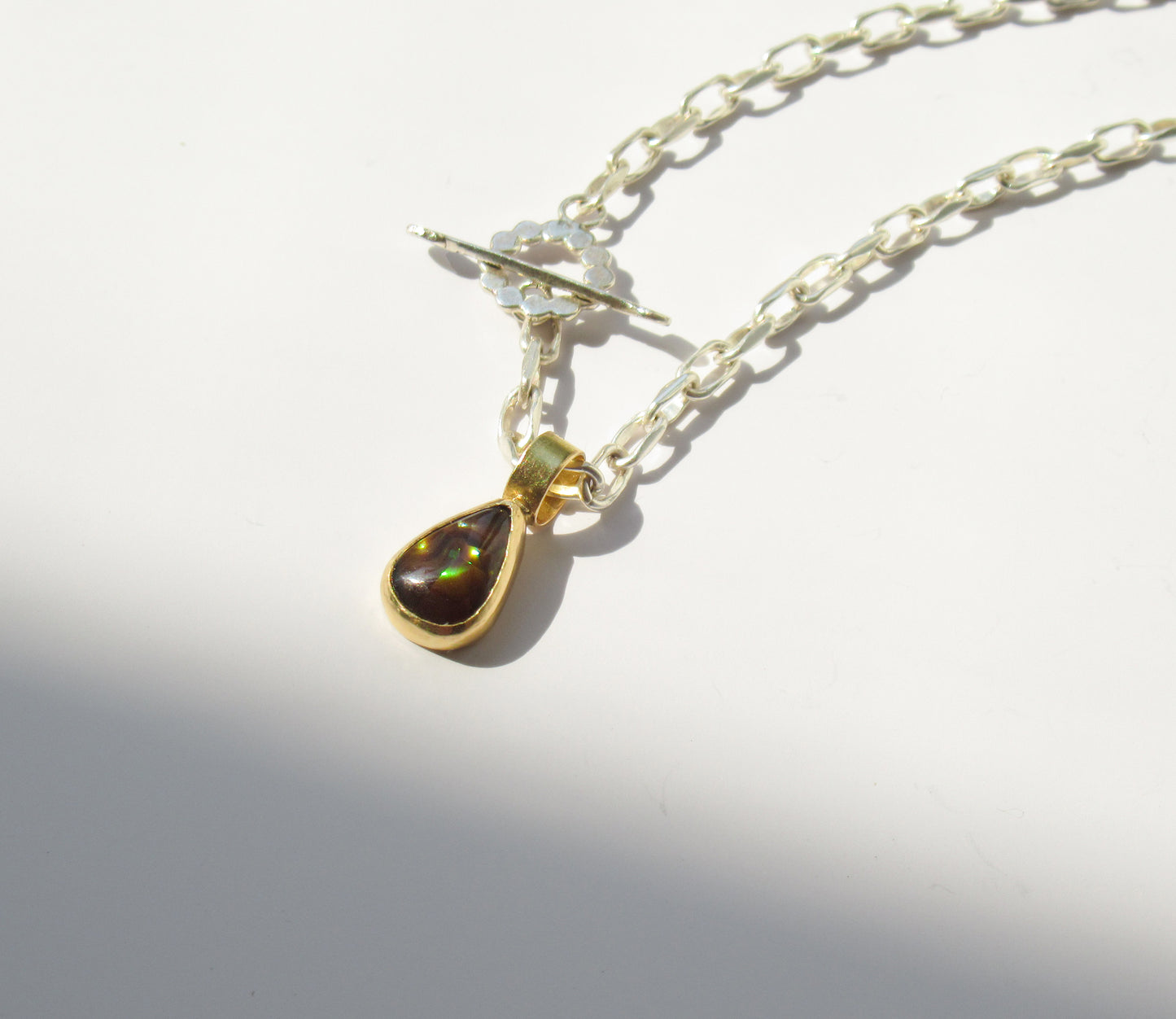 fire agate charm / K18