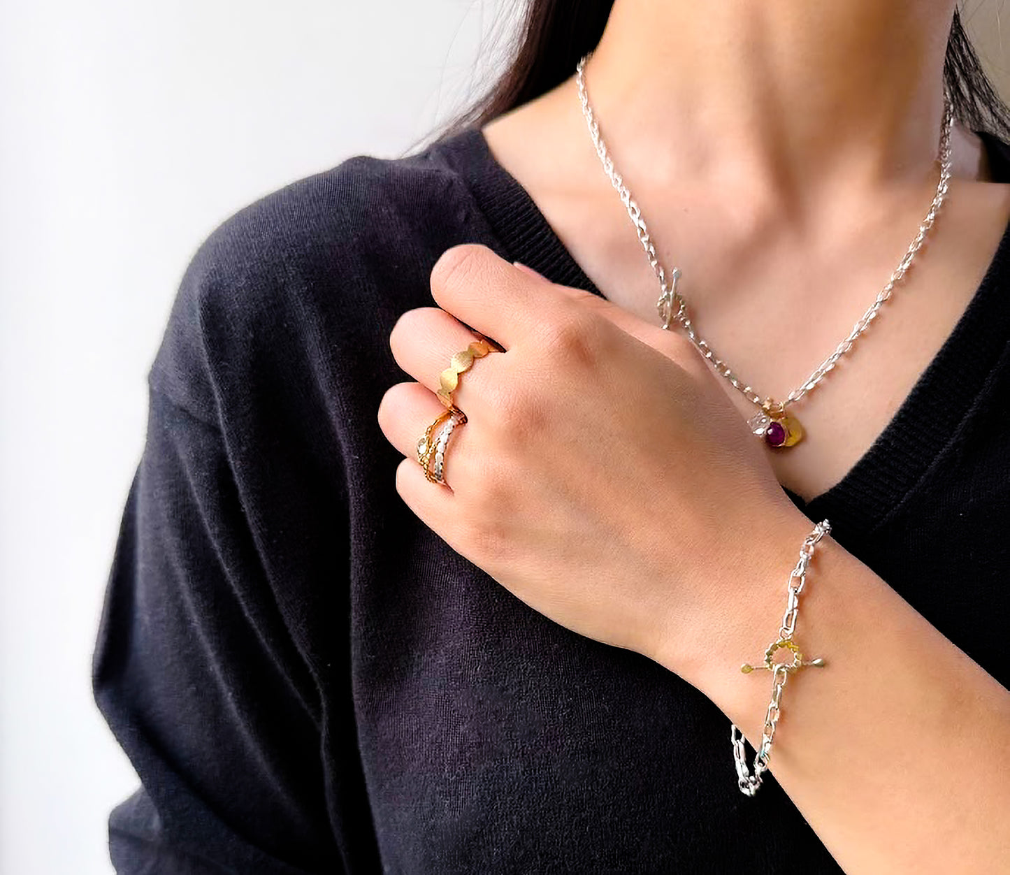 mantel silver bracelet  (marumaru) 2 / Silver