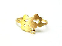 flat bubble dia ring / K18