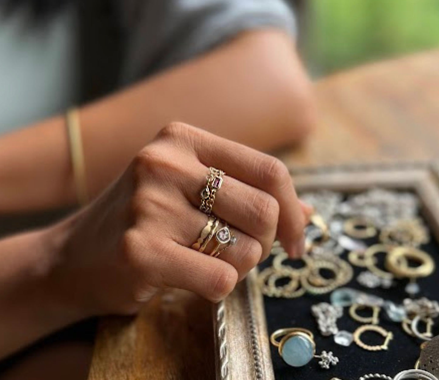 bubble chain ring (diamond)　