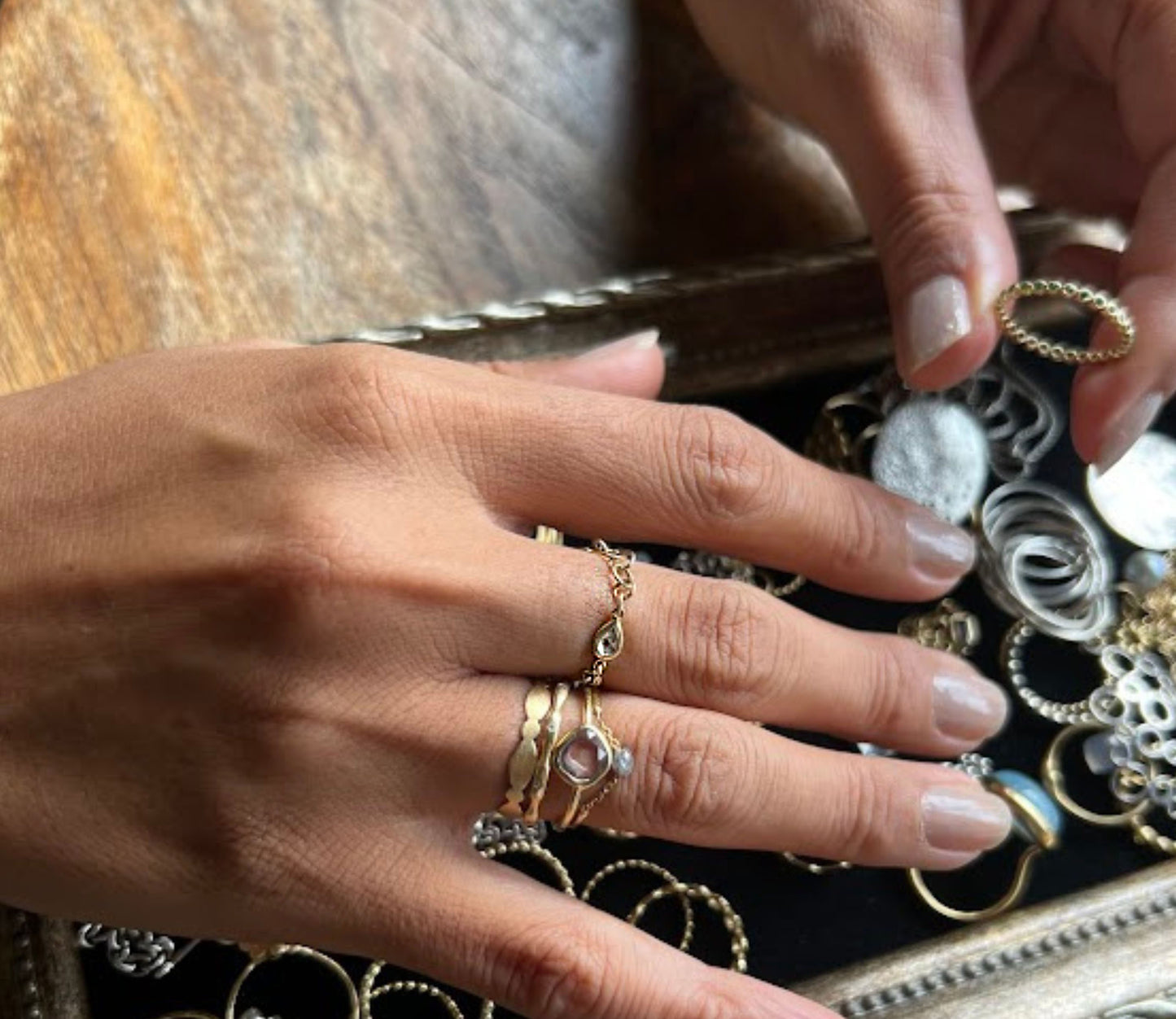 bubble chain ring (diamond)　
