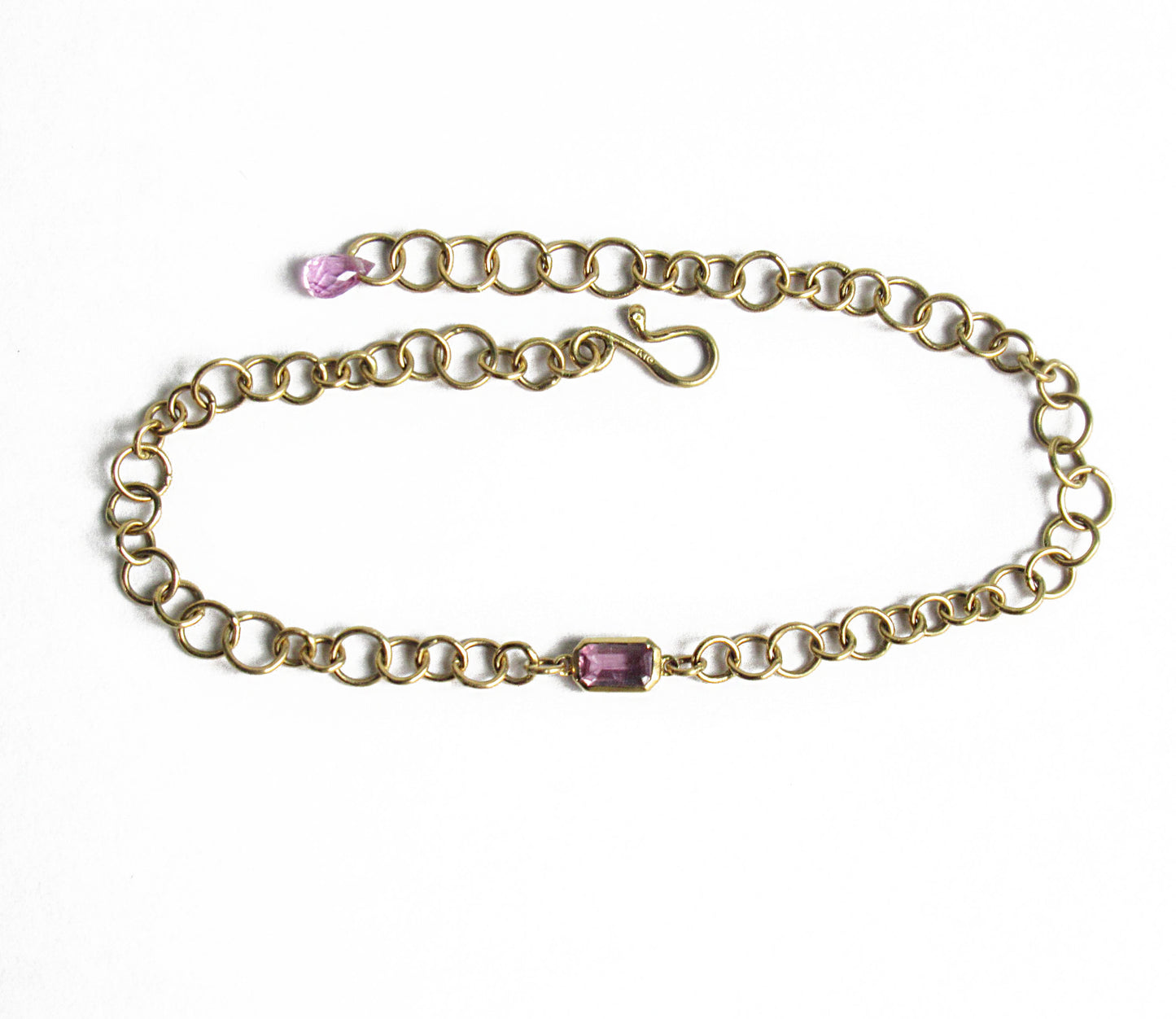 bubble chain bracelet (pink sapphire)