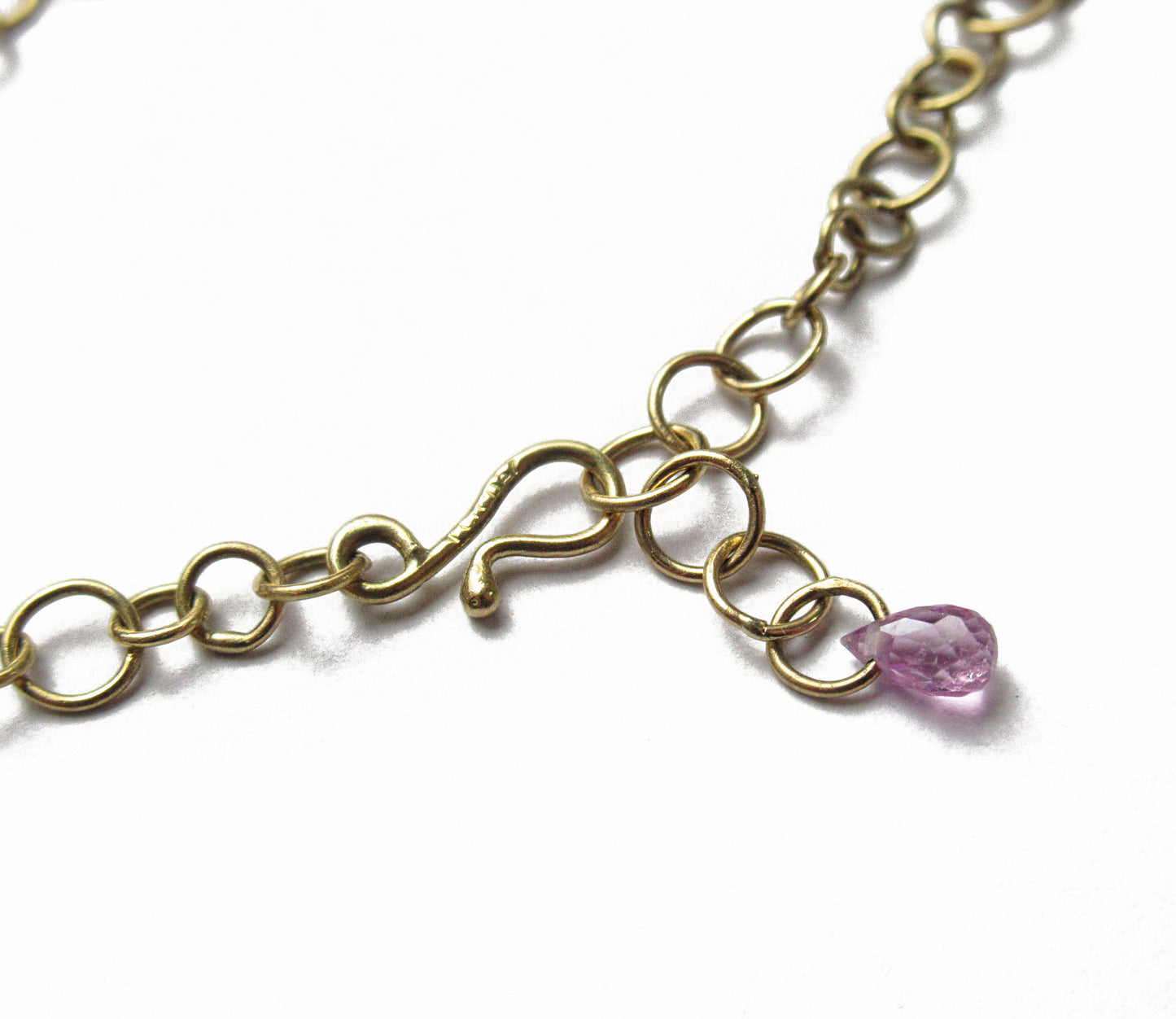 bubble chain bracelet (pink sapphire)