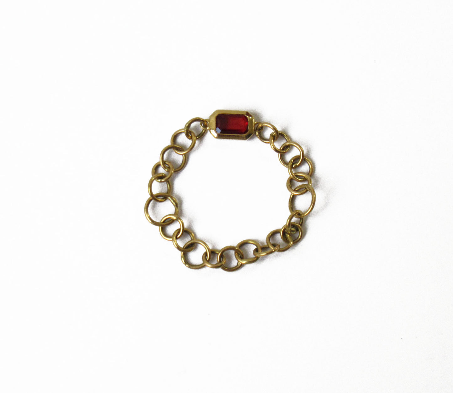 bubble chain ring (orange sapphire) 　