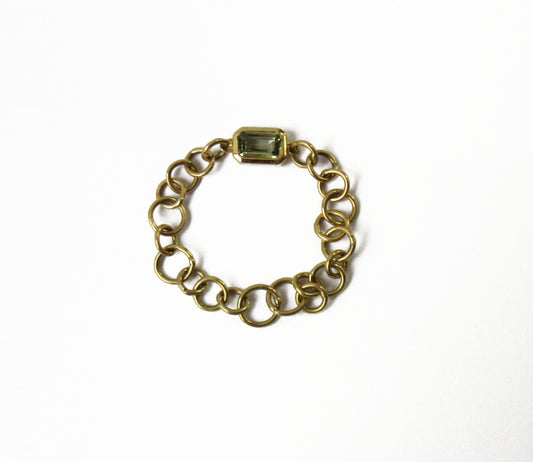 bubble chain ring (green sapphire)