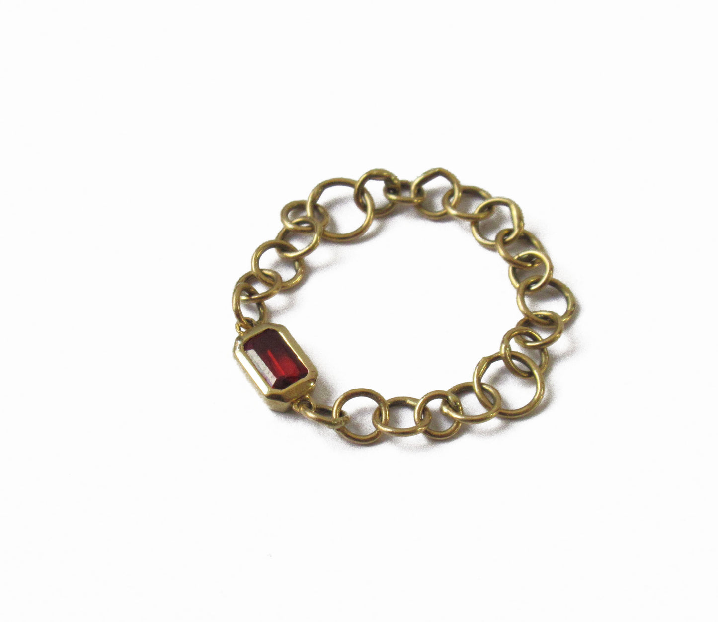 bubble chain ring (orange sapphire) 　