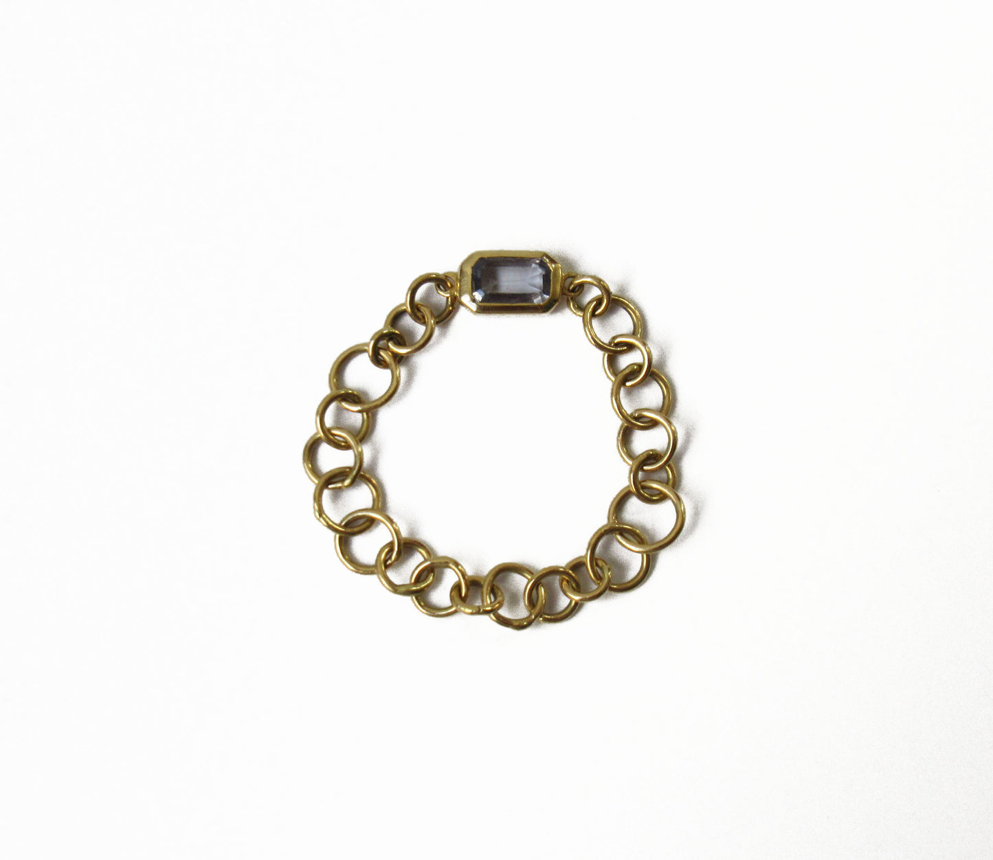 bubble chain ring (light blue sapphire)　