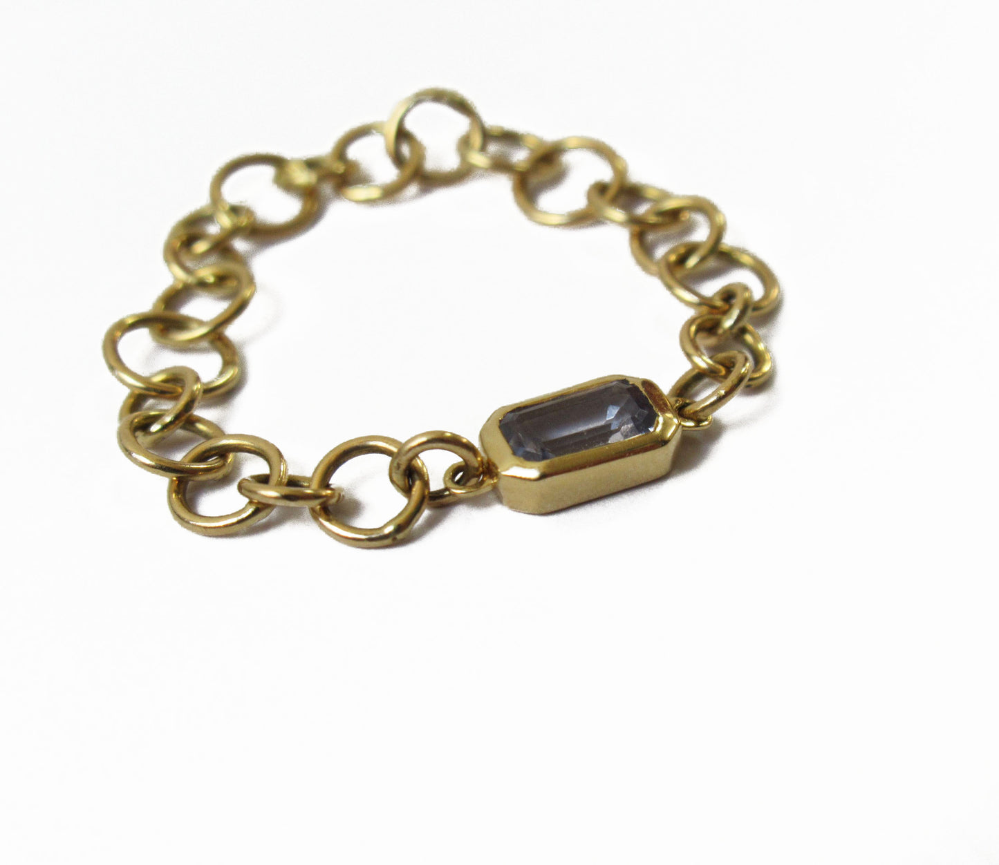 bubble chain ring (light blue sapphire)　