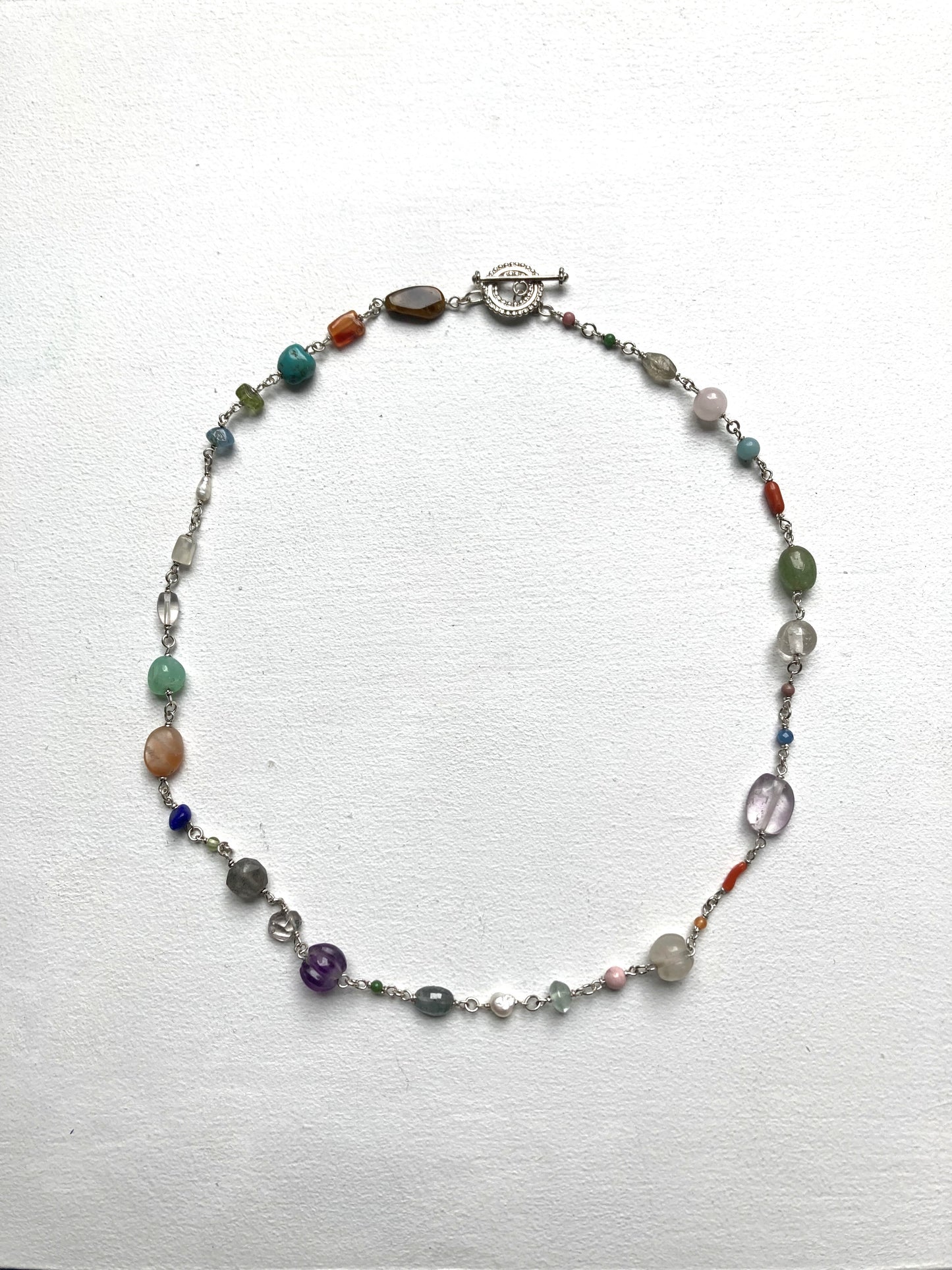 multi stone necklace / 45cm