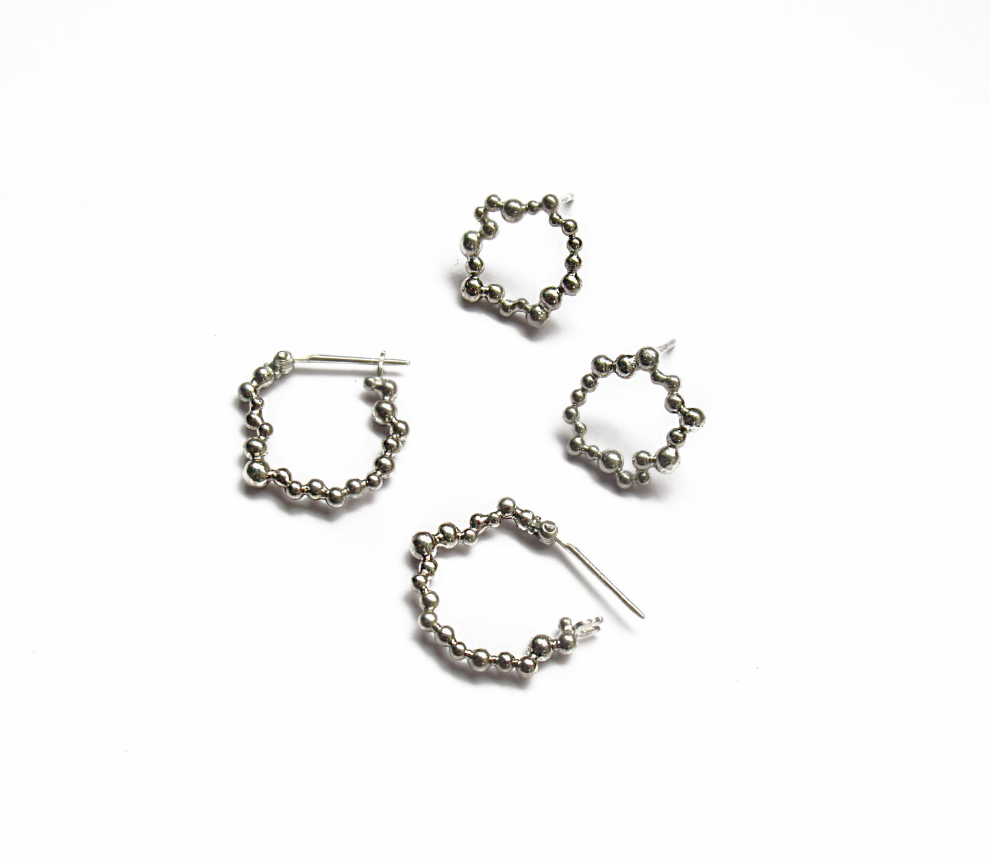 cell silver earring (pierce) / Silver (両耳)