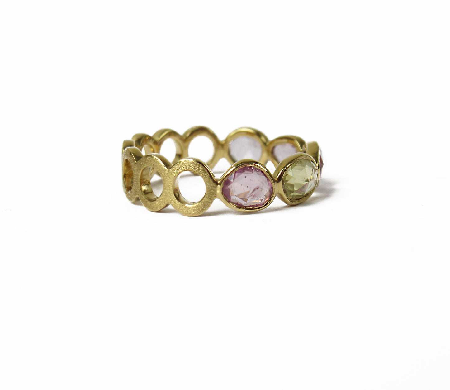 sapphire × circle half eternity ring (11号) / K18