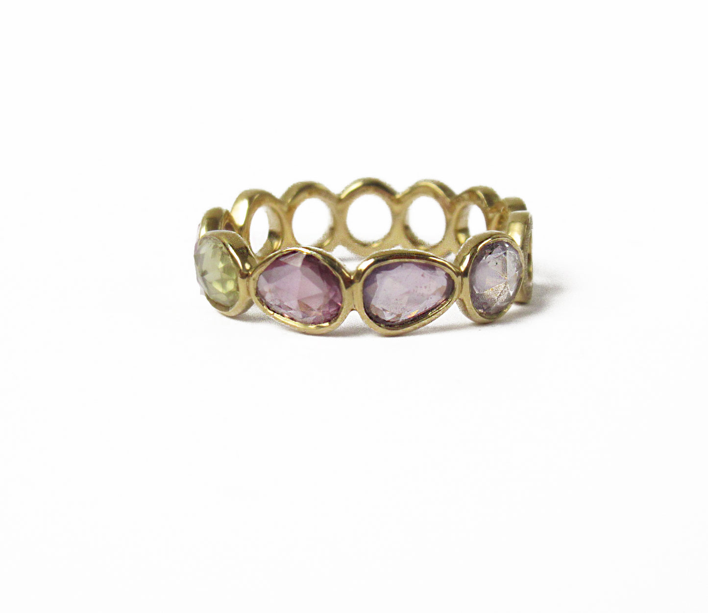 sapphire × circle half eternity ring (11号) / K18