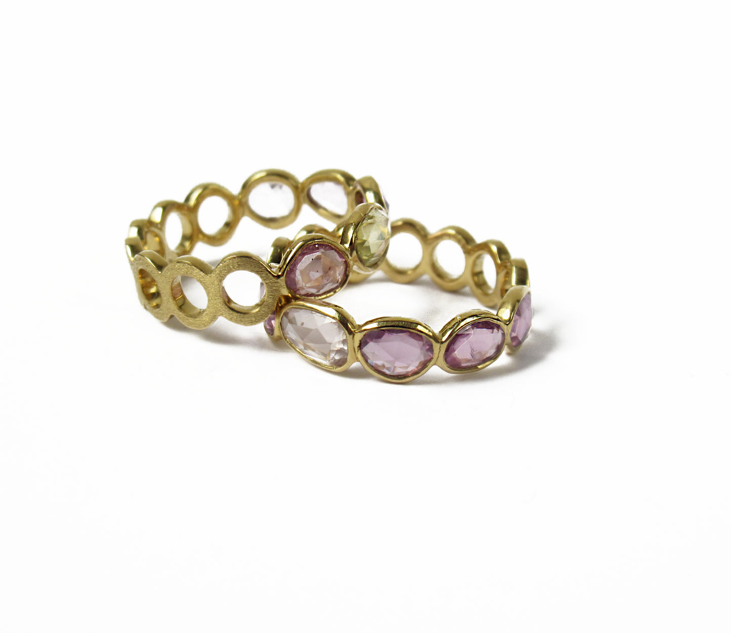 sapphire × circle half eternity ring (11号) / K18
