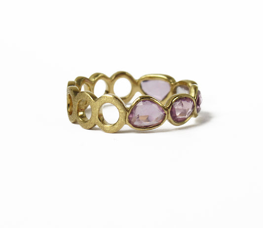 sapphire × circle half eternity ring (11号) / K18