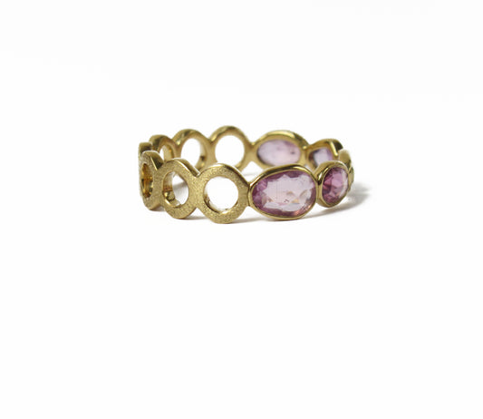 sapphire × circle half eternity ring (13号) / K18