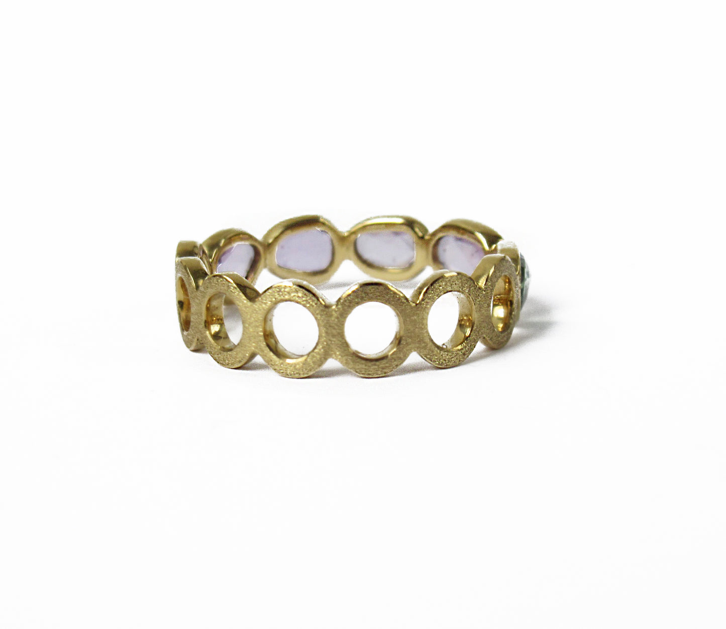 sapphire × circle half eternity ring (13号) / K18