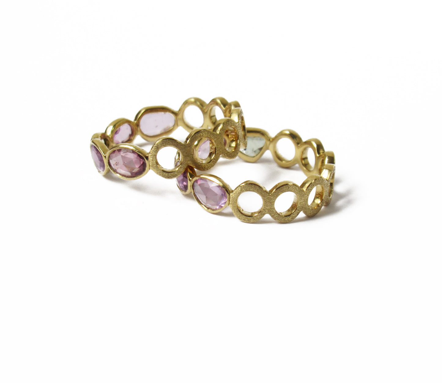 sapphire × circle half eternity ring (13号) / K18