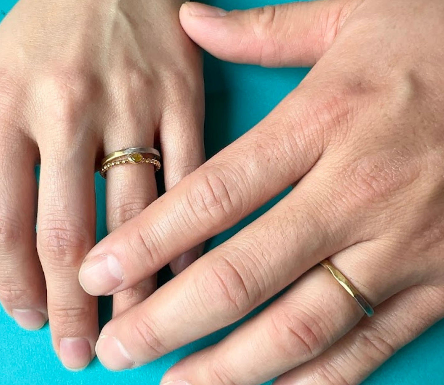 Pt900×K18 half marriage ring (M) / Pt900,K18