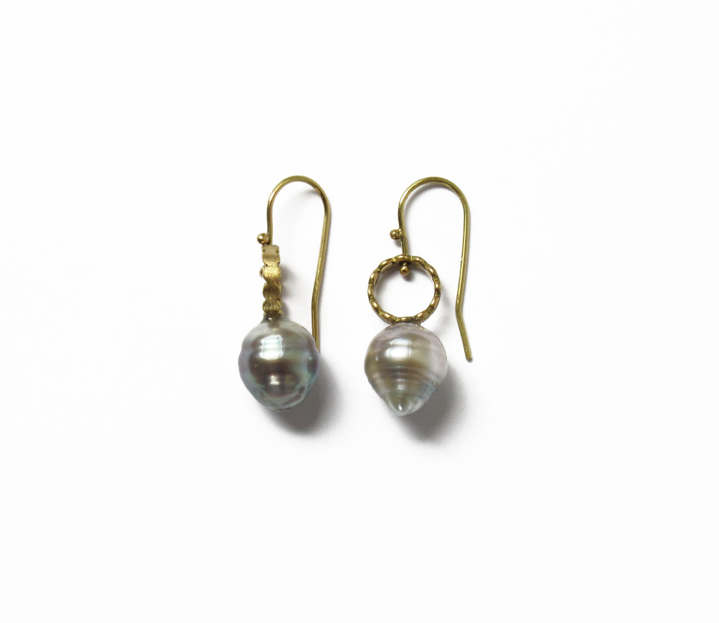 kerama pearl × marumaru hook earring  / K18 (両耳）