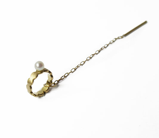 marumaru pearl chain earring  / K18 (片耳)