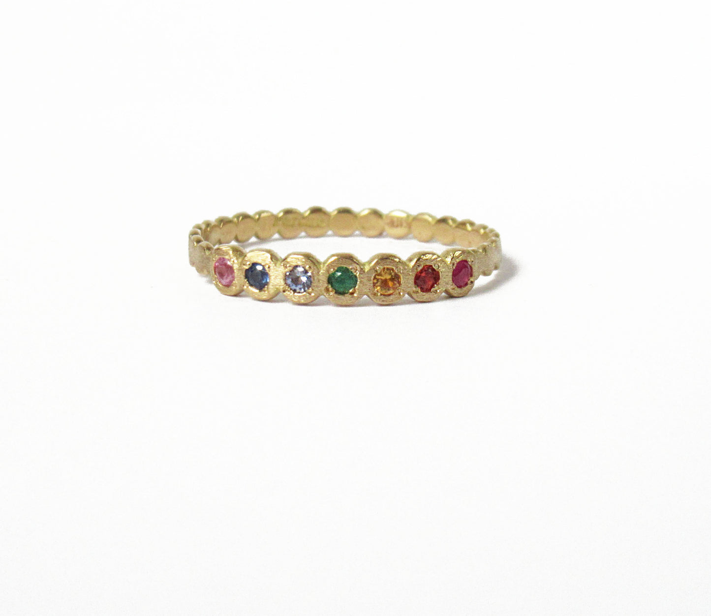 rainbow marumaru ring / K18