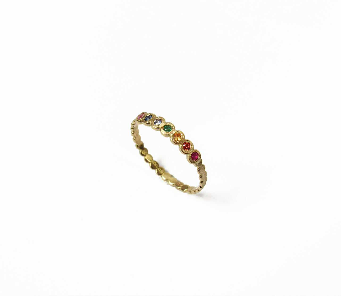 rainbow marumaru ring / K18