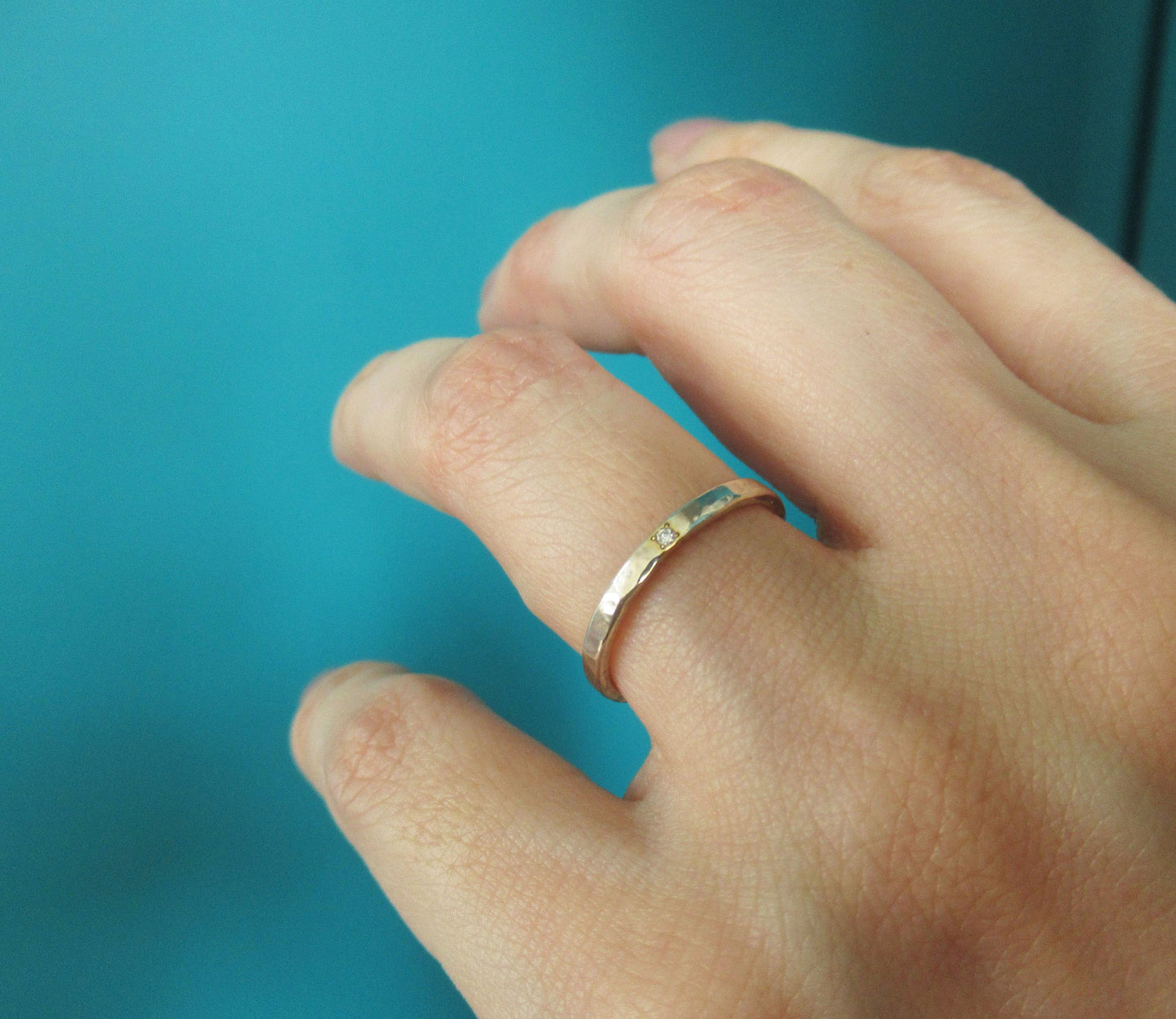 Silver×K18 dia 1P ring 1