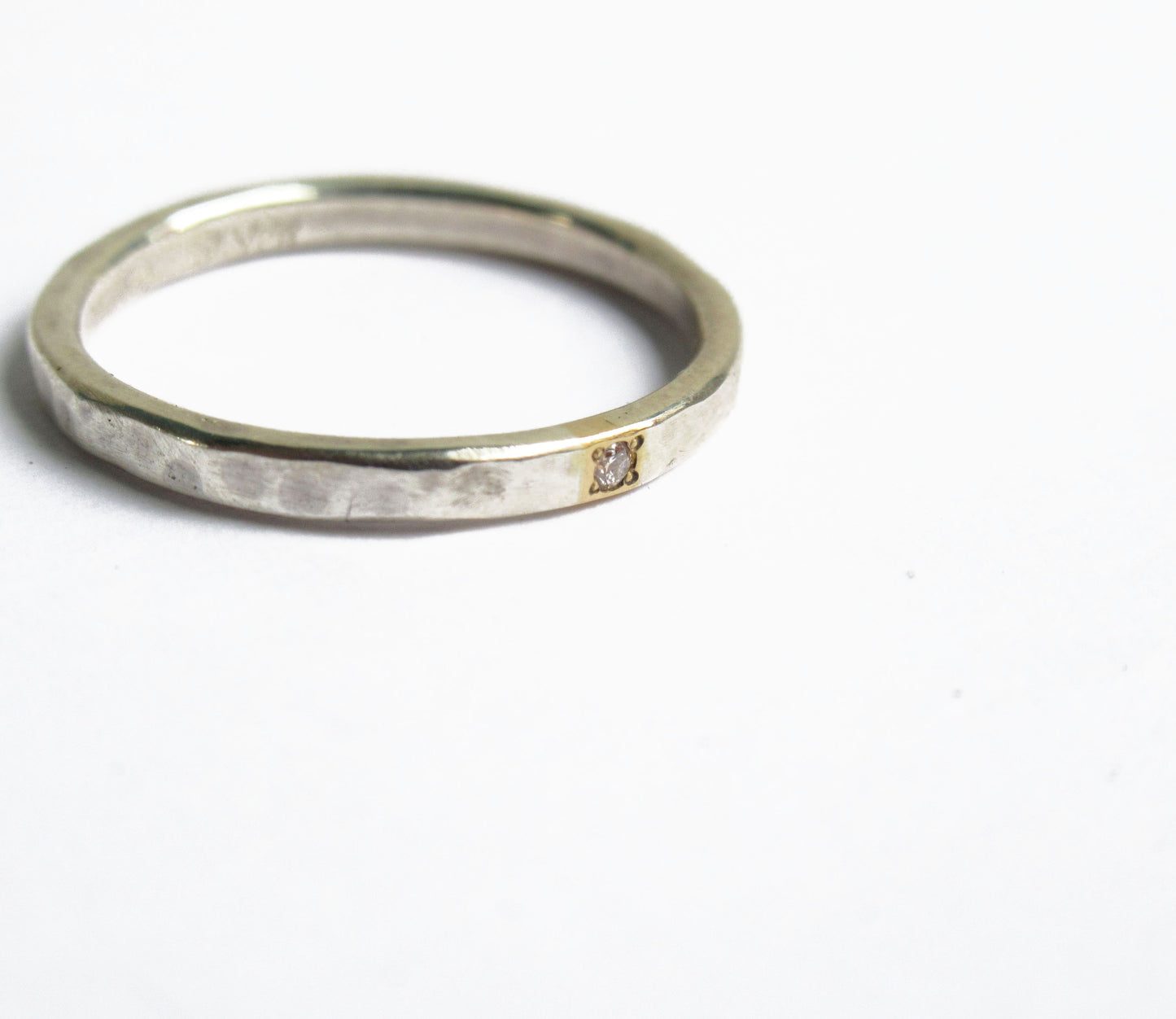 Silver×K18 dia 1P ring 1