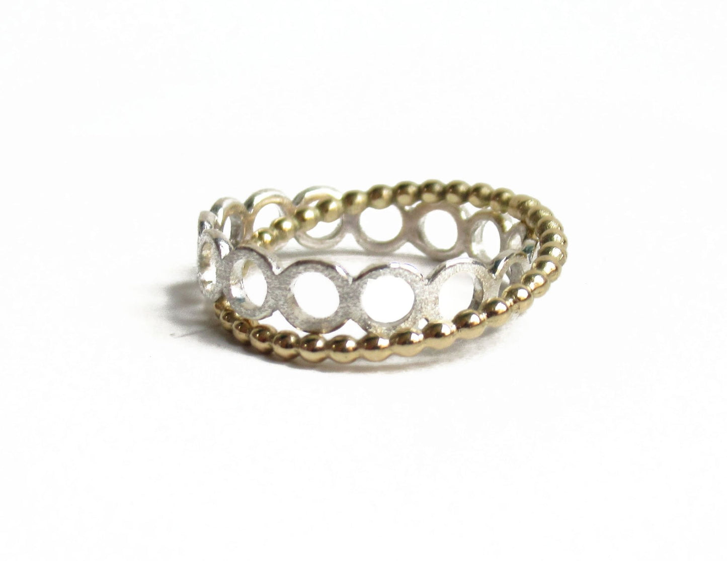 crossing silver circle ring / Silver,K18