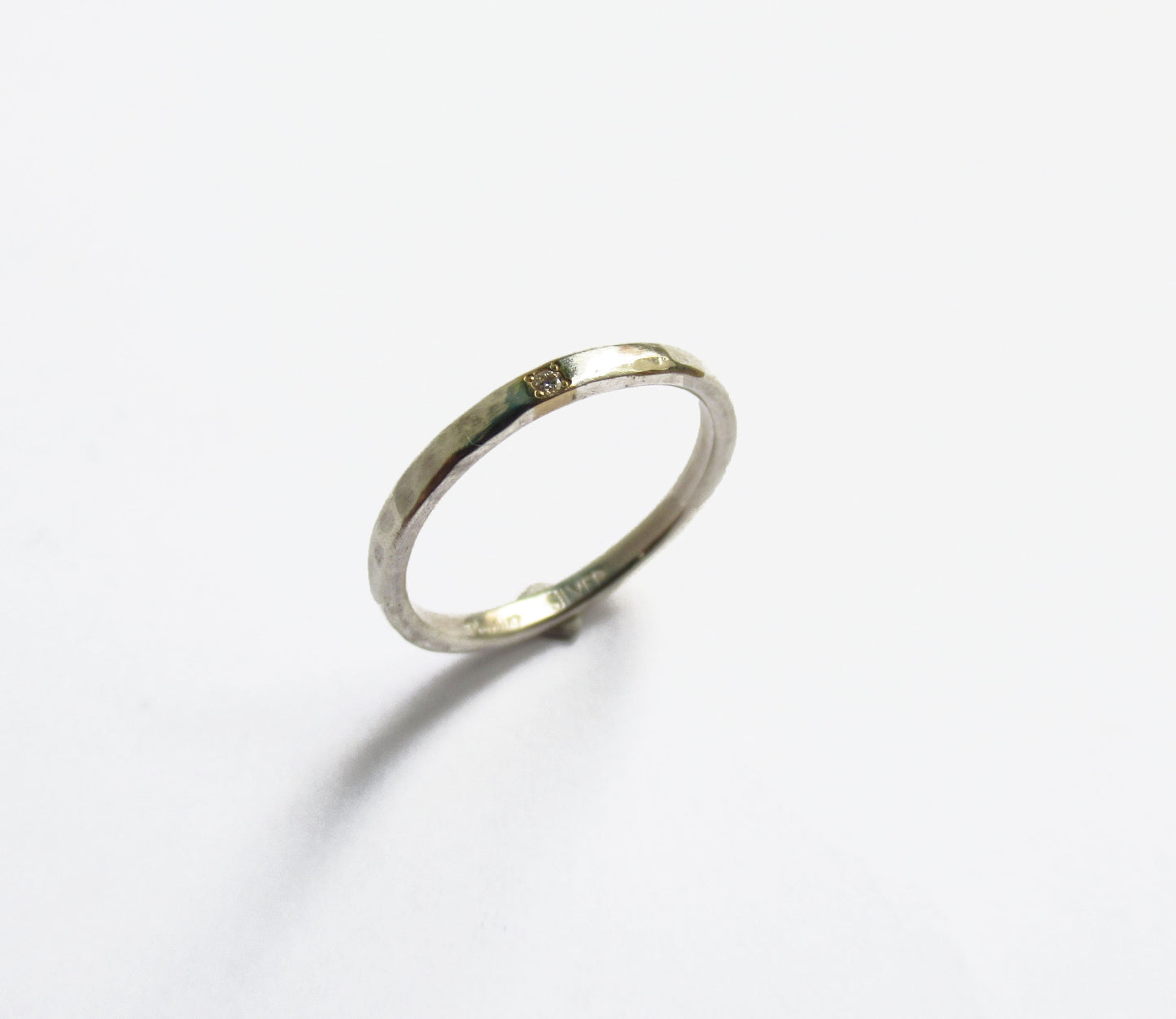 Silver×K18 dia 1P ring 1