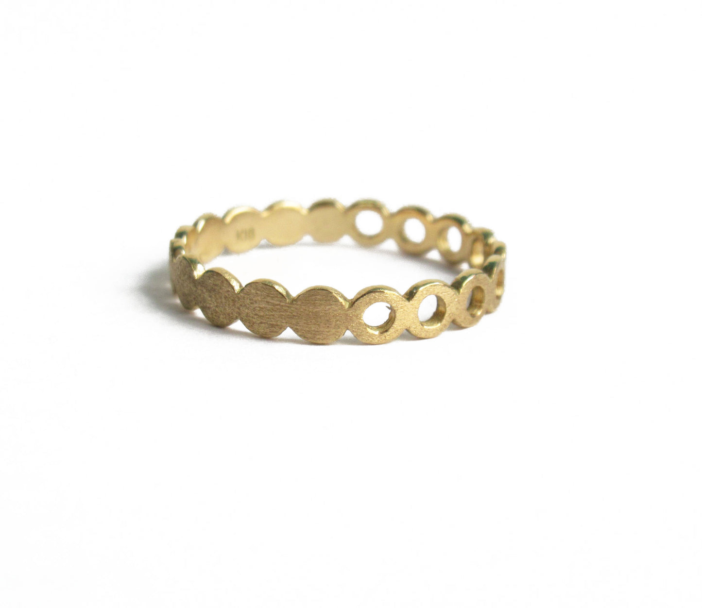 maru circle ring (half) / K18YG