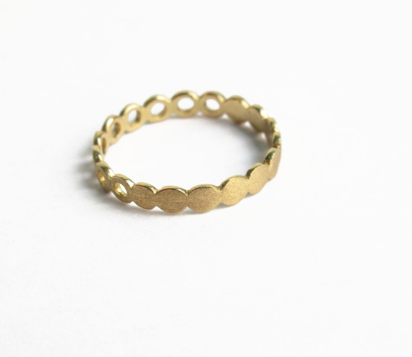 maru circle ring (half) / K18YG