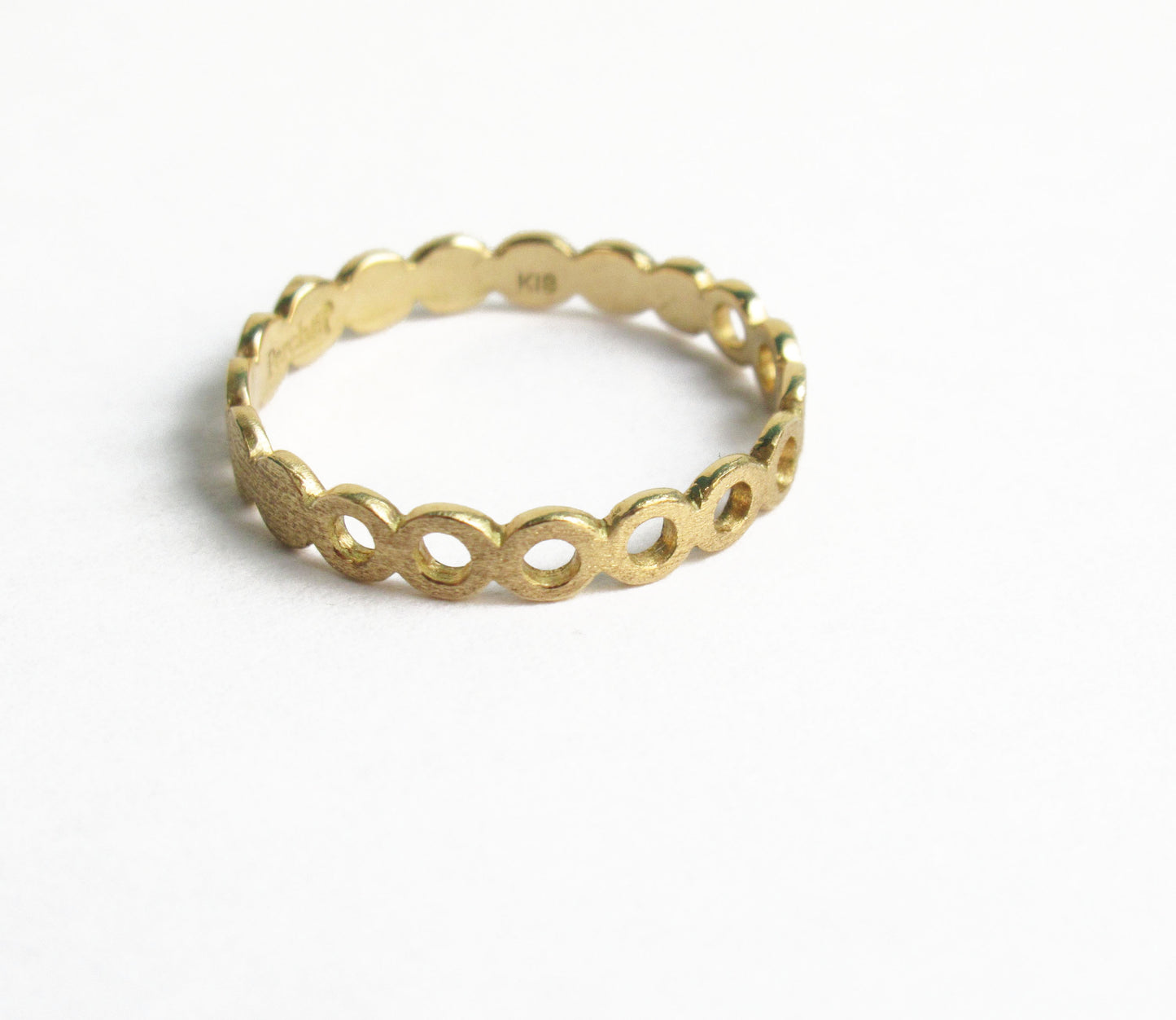 maru circle ring (half) / K18YG