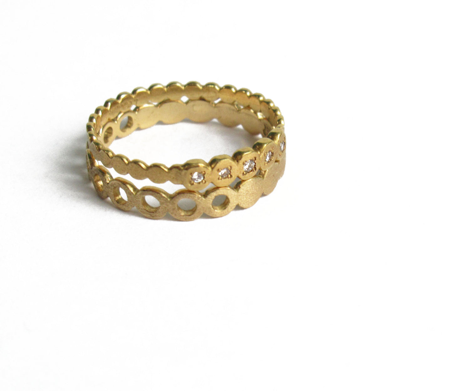 maru circle ring (half) / K18YG