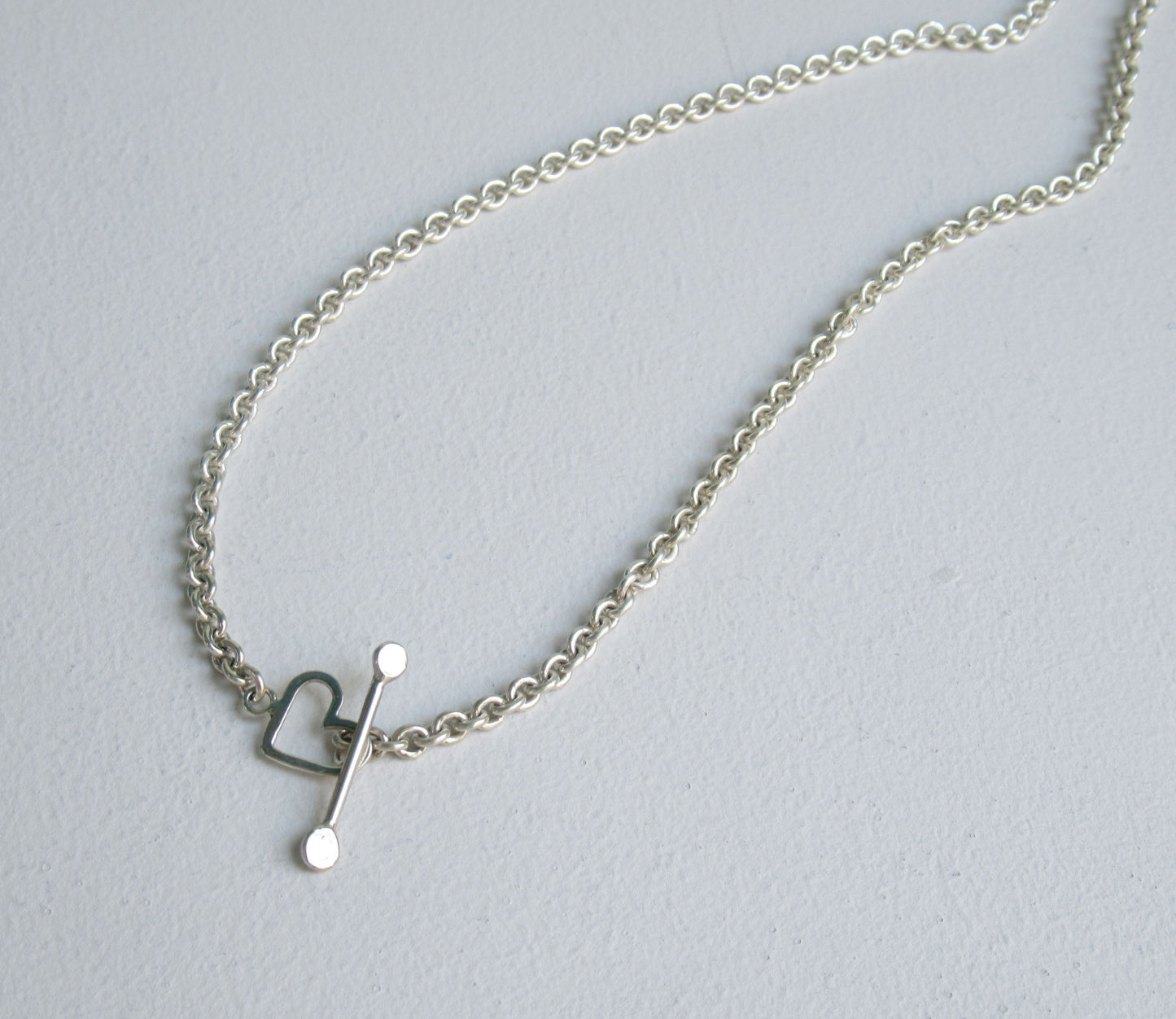 mantel silver necklace (heart) / Silver (45cm)