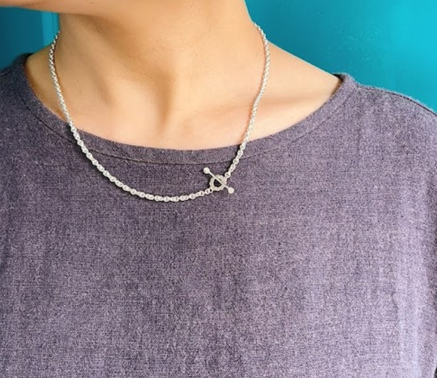 mantel silver necklace (marumaru) / Silver (45cm)