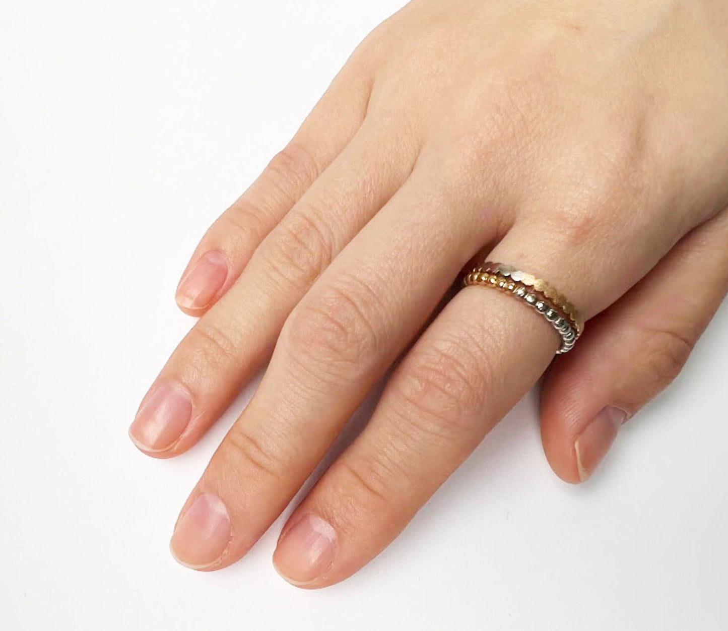 Pt900×K18 half marriage ring (tsubutsubu) / Pt900,K18