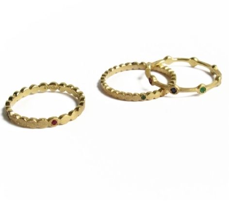 8gems maru-line ring / K18