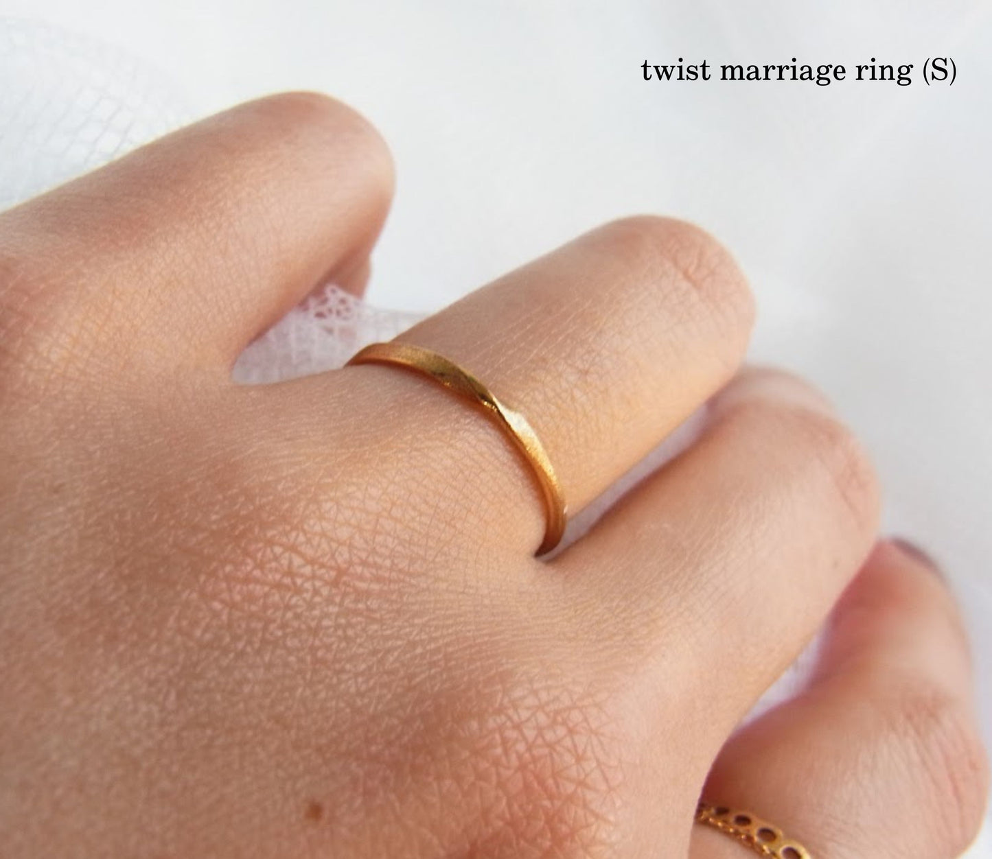 twist marriage ring / K18