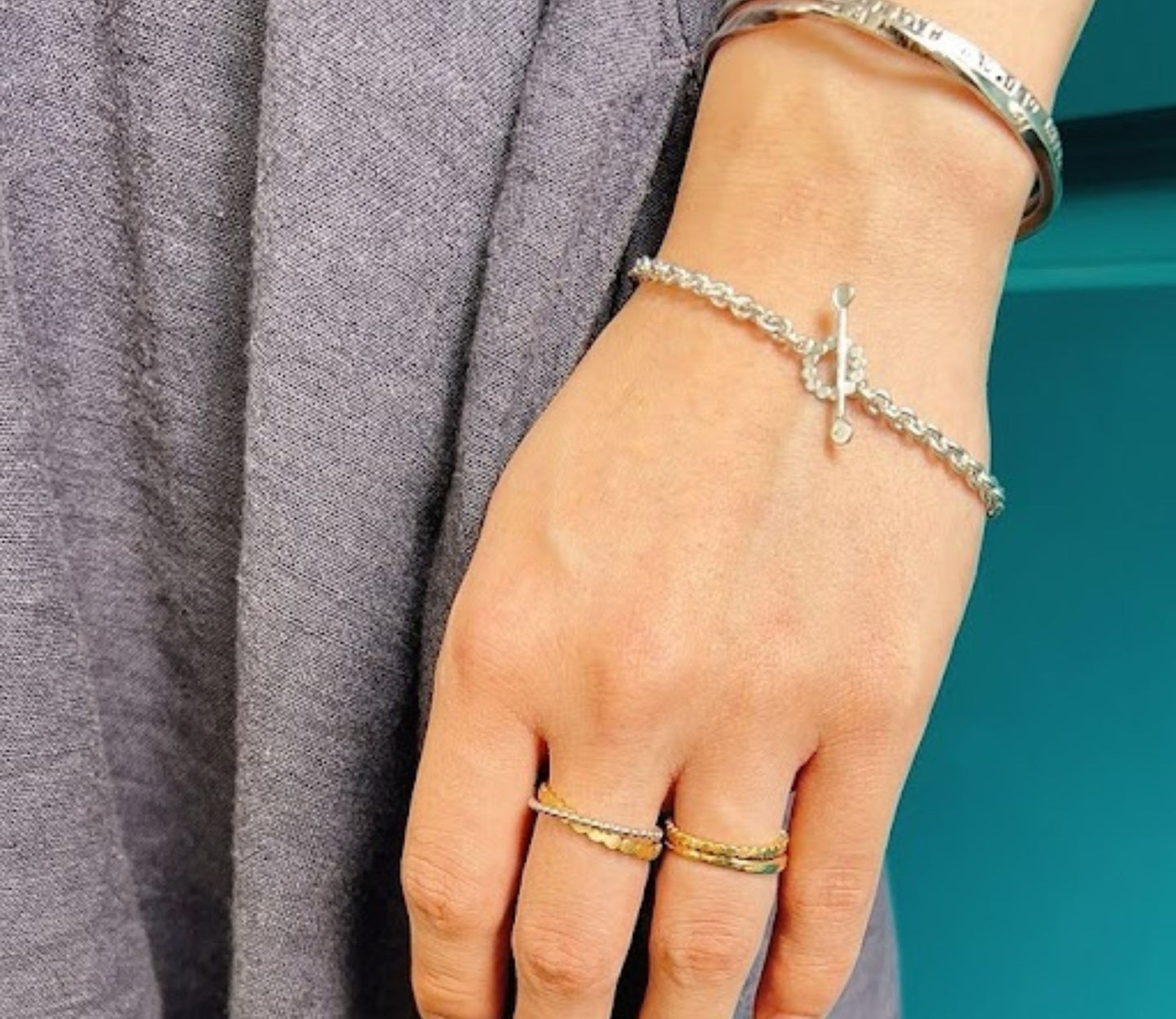 mantel silver bracelet (marumaru) / Silver