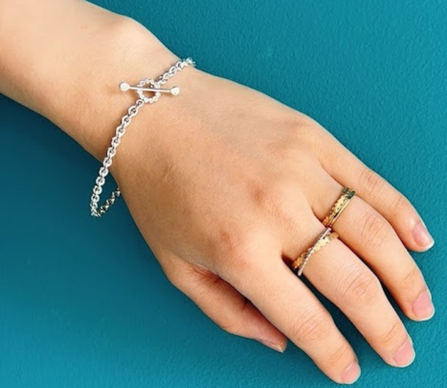 mantel silver bracelet (marumaru) / Silver