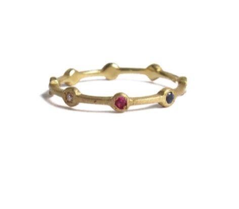 8gems maru-line ring / K18