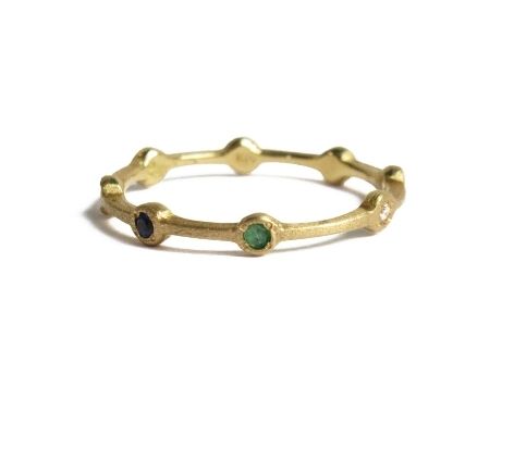 8gems maru-line ring / K18